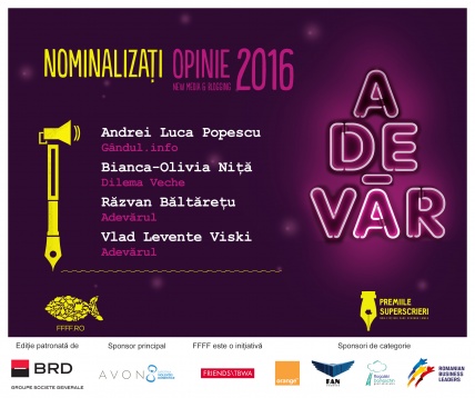 Cititorii pot vota materialul preferat din cele 27 nominalizate la Superscrieri 2016