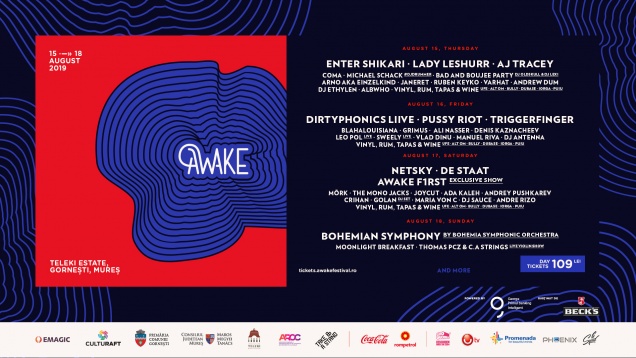 #AWAKE3 anunță programul pe zile