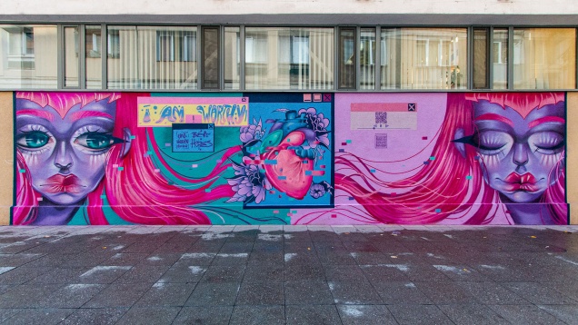 Bea Hopes (pictură murală) și Bucurie (compoziție audio) x Un-hidden Romania - intervenție artistică multidisciplinară în Iași