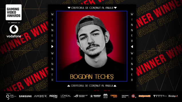 Bogdan Techeș câștigă distincția de creatorul de conținut al anului  la Gaming Video Awards 2022