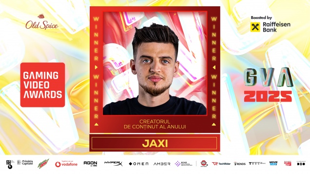 Jaxi a fost desemnat Creatorul de conținut al anului  la Gaming Video Awards 2025
